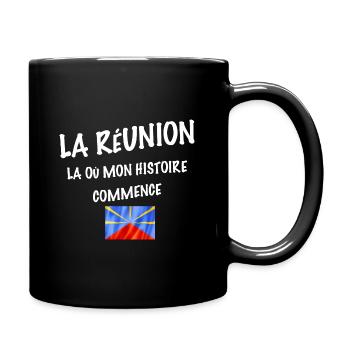 La Réunion mon histoire Mon Drapeau Cadeau Fierté - Mug uni - noir - Droite