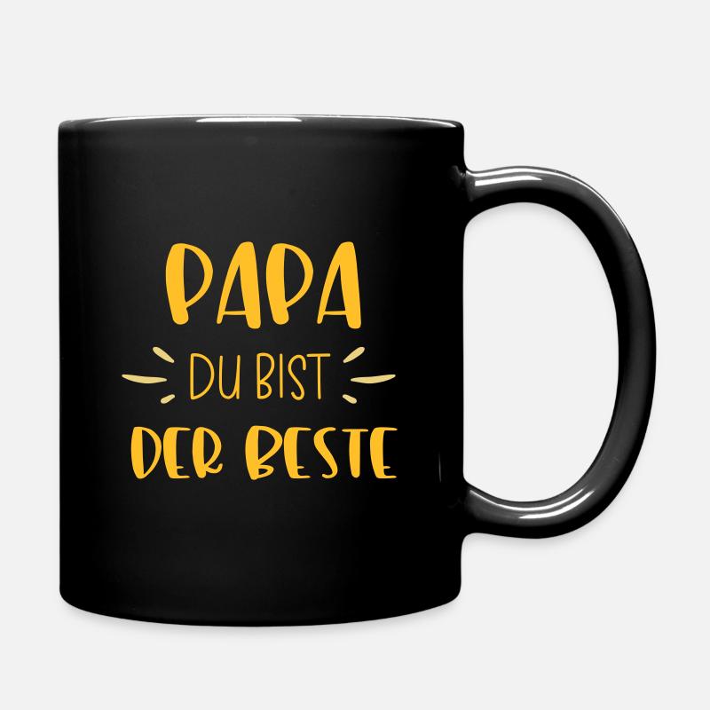 Papa du bist der Beste - Tasse einfarbig - Schwarz