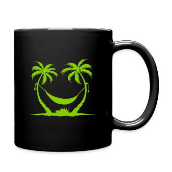 Hängematte zwischen Palmen - Tasse einfarbig - Schwarz - Rechts