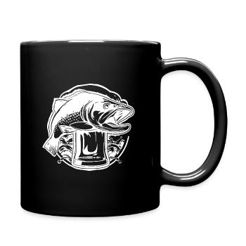 Beer Glass Fishing Beer - Full Colour Mug - black - Right