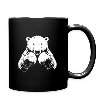 Polar Bear Polar Bear Boxing Fighter MMA - Full Colour Mug - black - Right