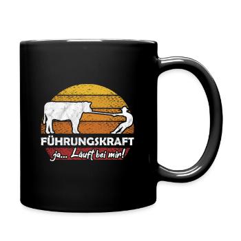 Führungskraft Landwirt Kühe Kuh Rinder Bauern - Tasse einfarbig - Schwarz - Rechts