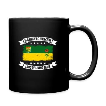 Saskatchewan Flag Vintage Retro - Full Colour Mug - black - Right