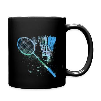 badminton, badminton, aquarelle, graffiti, - Mug uni - noir - Droite