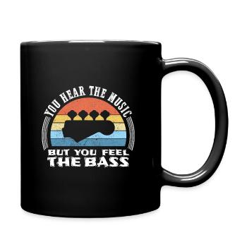 Man hört die Musik, aber man spürt den Bass - Tasse einfarbig - Schwarz - Rechts