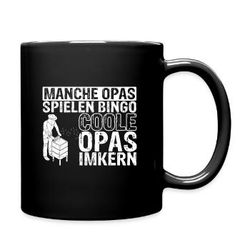 Manche Opas spielen Bingo coole Opas imkern Imker - Tasse einfarbig - Schwarz - Rechts