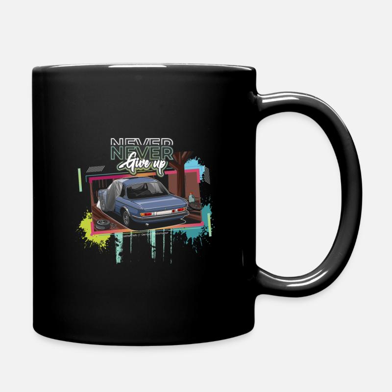 Never give up - Scheunenfind Oldtimer Restomod - Full Colour Mug - black
