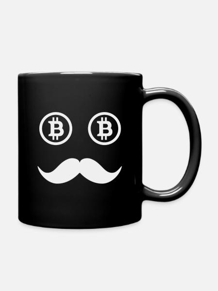 Bitcoin Cryptocurrency Blockchain - Full Colour Mug - black