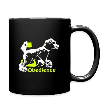 Obedience poodles surrounds Pylo - Full Colour Mug - black - Right