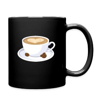 Kaffee Tasse Capuccino Milchkaffee Geschenk - Tasse einfarbig - Schwarz - Rechts