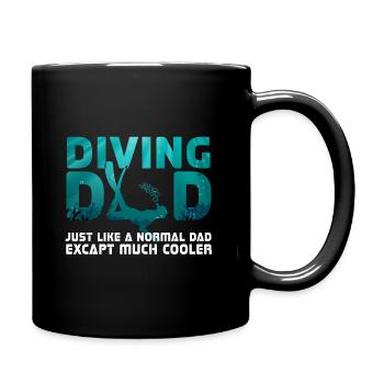 Papa Dad Taucher Geschenk Geburtstag Sprüche - Tasse einfarbig - Schwarz - Rechts
