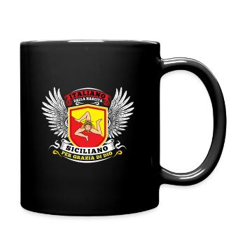 Italiano dalla nascita siciliano per grazia di dio - Full Colour Mug - black - Right