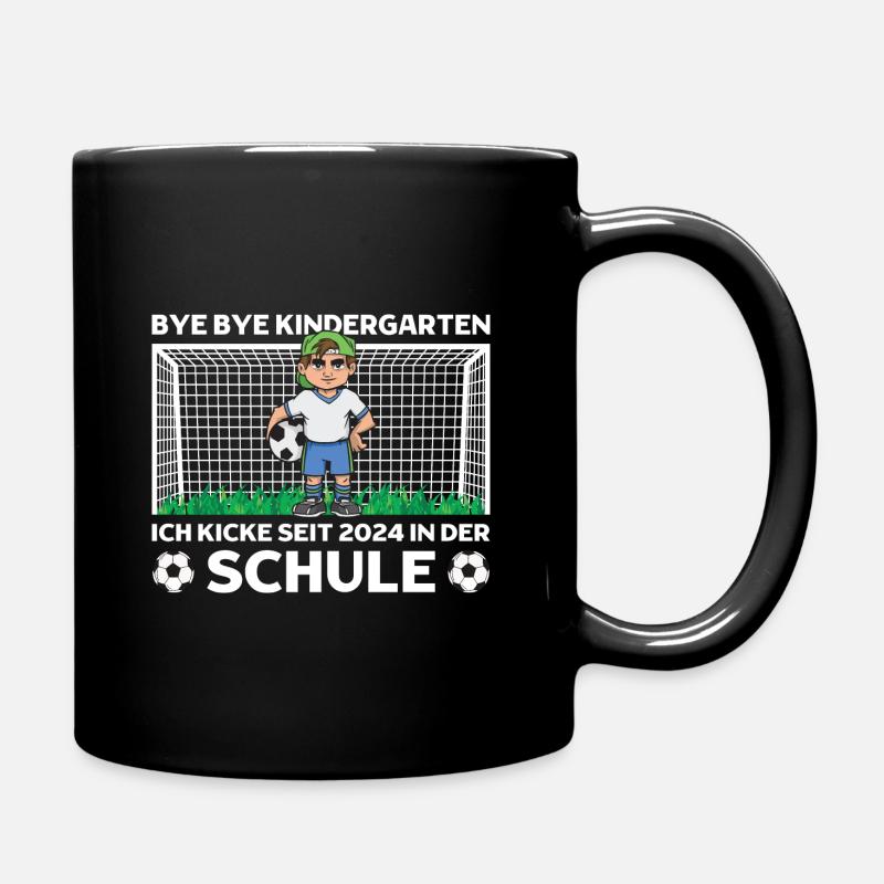 Schulkind 2024 Fußball Kindergarten Einschulung - Tasse einfarbig - Schwarz