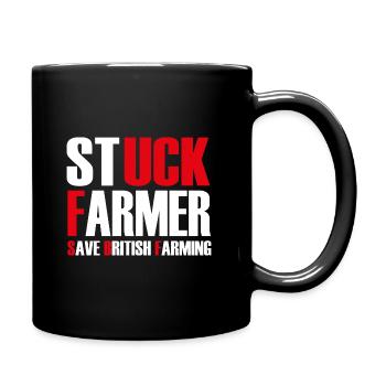 Stuck Farmer Save British Agriculture Support - Tasse einfarbig - Schwarz - Rechts