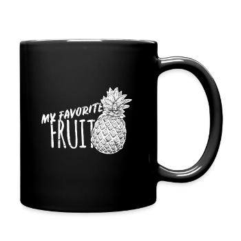 Ananas - Tasse einfarbig - Schwarz - Rechts