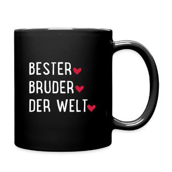 Bester Bruder der Welt - Tasse einfarbig - Schwarz - Rechts