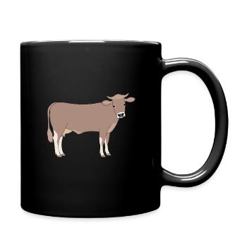 Braunvieh - Tasse einfarbig - Schwarz - Rechts