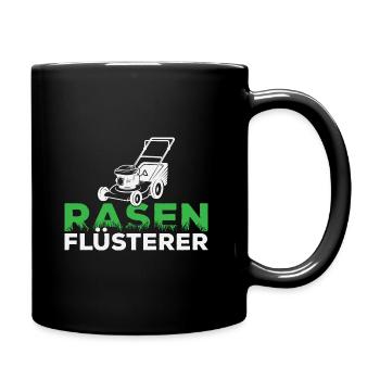 Rasen Flüsterer Gärtner Kleingärtner Rasenmäher - Tasse einfarbig - Schwarz - Rechts