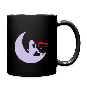 moon girl silhouette - Full Colour Mug - black - Right