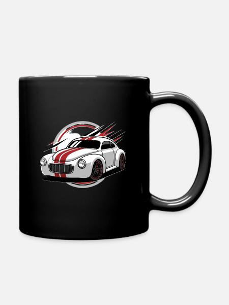 Classique de course avec des bandes rouges - Mug uni - noir