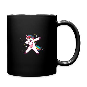 Einhorn - Tasse einfarbig - Schwarz - Rechts