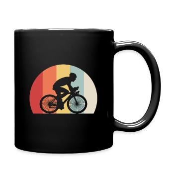Fahrradfahrer - Tasse einfarbig - Schwarz - Rechts