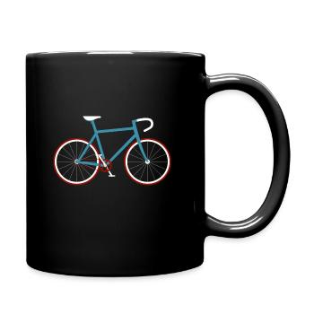 Fahrrad Radfahrer Rennrad Radsport Retro Grafik - Tasse einfarbig - Schwarz - Rechts