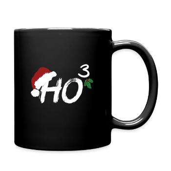 HO3 Ho Ho Ho Weihnachten Weihnachtsmann Geschenk - Tasse einfarbig - Schwarz - Rechts