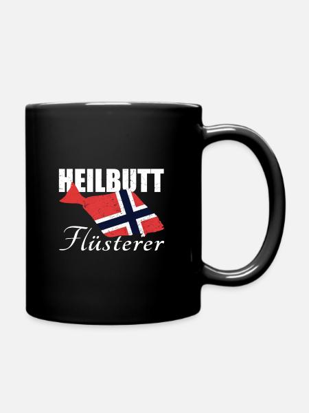 Heilbutt Flüsterer - Tasse einfarbig - Schwarz