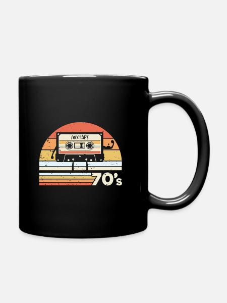 Born in the 70s - 70s cassette - Full Colour Mug - black