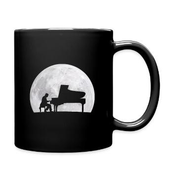 Piano Player Full Moon Musician Pianist Gift - Full Colour Mug - black - Right