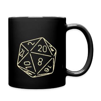 Dice Board Game 20 Sides Dungeons RPG Dragon - Full Colour Mug - black - Right