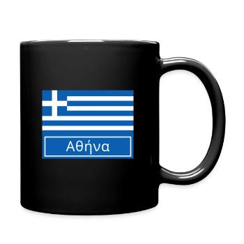 Athen auf Griechisch geschrieben - Tasse einfarbig - Schwarz - Rechts