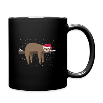 Paresseux Noël - Mug uni - noir - Droite