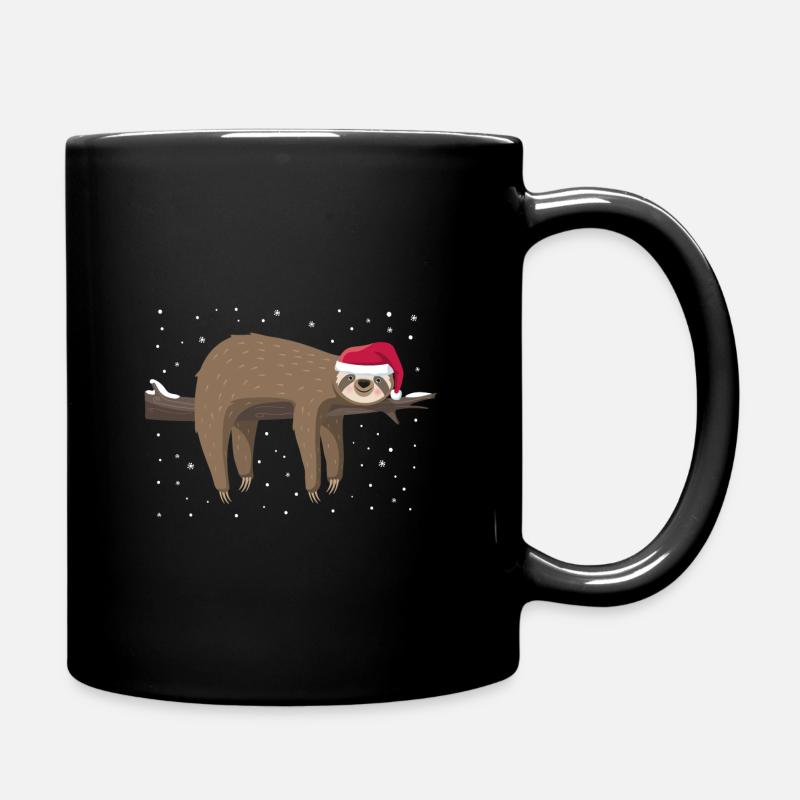 Faultier Weihnachten - Tasse einfarbig - Schwarz