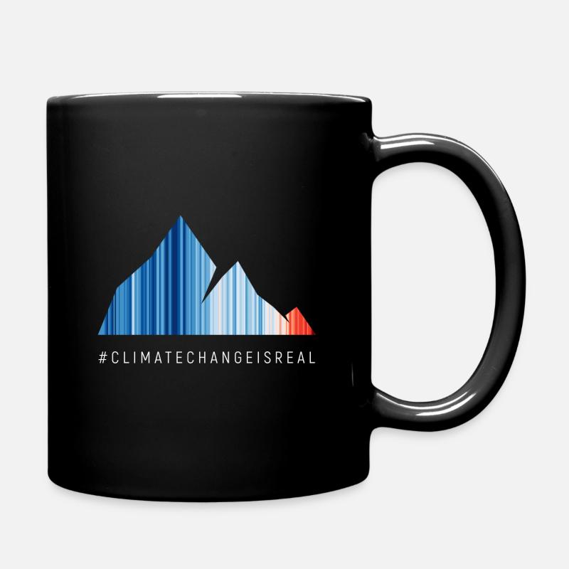 Global warming stripes - Tasse einfarbig - Schwarz