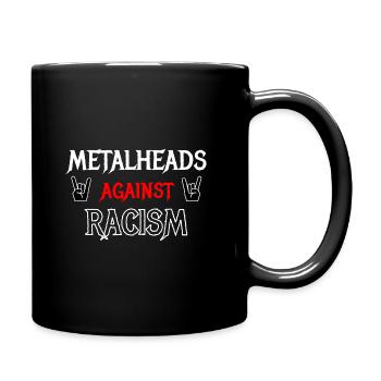 Heavy Metal Heads against racism gegen Rassismus - Full Colour Mug - black - Right