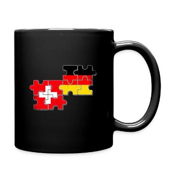 Schweiz Deutschland Flagge Schweizer Deutscher - Tasse einfarbig - Schwarz - Rechts
