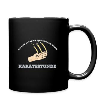 ICH GEB DIR EINE KOSTENLOSE KARATESTUNDE - Tasse einfarbig - Schwarz - Rechts