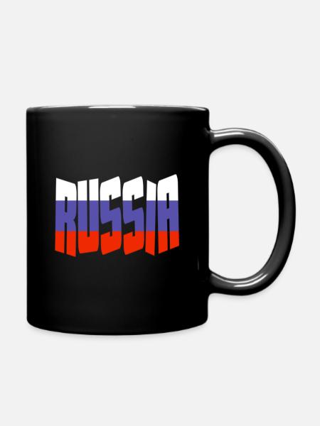 De kleuren van de vlagletters van Rusland - Mok uni - zwart