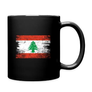 Libanon Flagge Grunge - Tasse einfarbig - Schwarz - Rechts