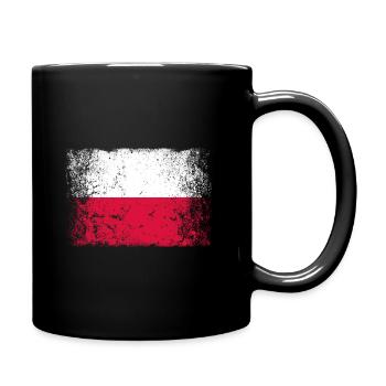 Poland Polish Flag Vintage - Full Colour Mug - black - Right