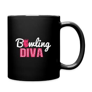 Bowling Diva - Keglerin kegeln Geschenk - Tasse einfarbig - Schwarz - Rechts