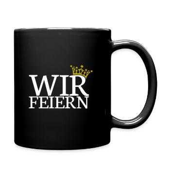 Wir feiern - Team Braut JGA Junggesellenabschied - Tasse einfarbig - Schwarz - Rechts
