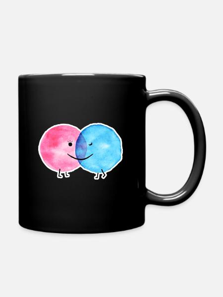 DOTLOVE ICH LIEBE DICH WASSERFARBE - Tasse einfarbig - Schwarz