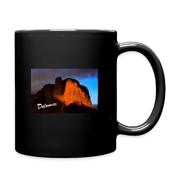 Abend in den Dolomiten - Tasse einfarbig - Schwarz - Rechts