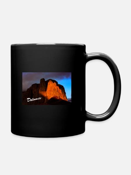 Abend in den Dolomiten - Tasse einfarbig - Schwarz