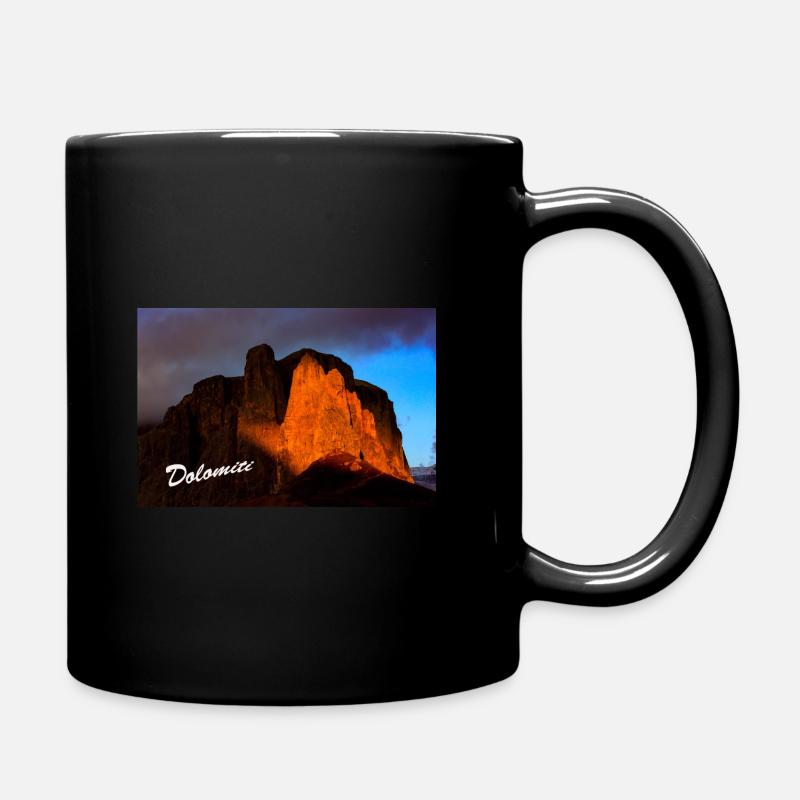 Abend in den Dolomiten - Tasse einfarbig - Schwarz