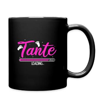 Tante Loading 2022 Babyankündigung Geburt Babygesc - Tasse einfarbig - Schwarz - Rechts