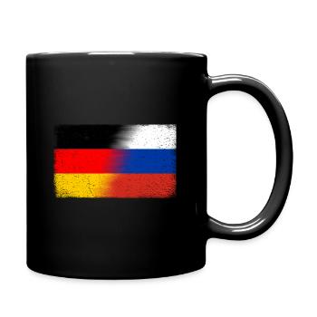 Flagge Deutsch- Russland (distressed) - Tasse einfarbig - Schwarz - Rechts